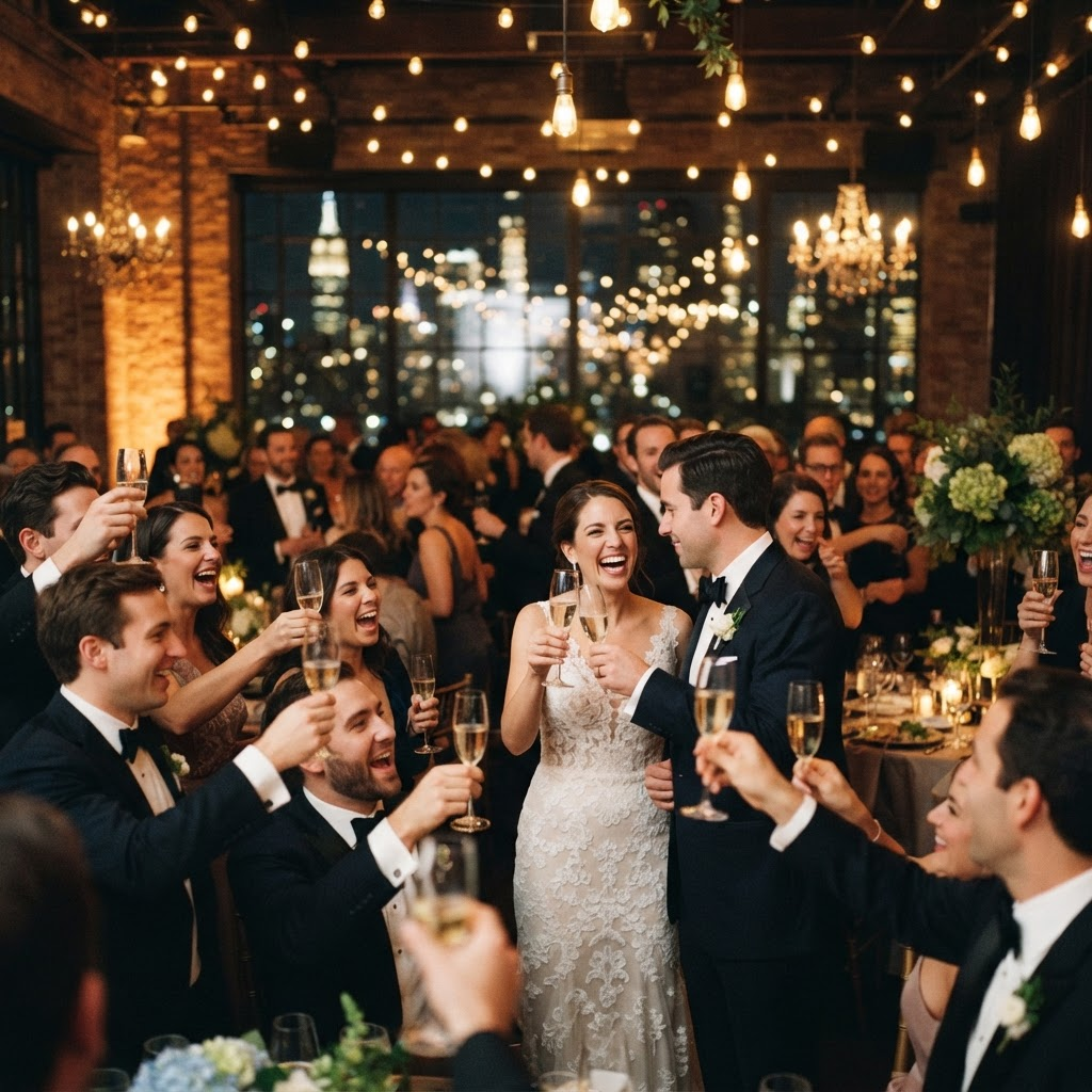 Guests celebrating at a New York Hospitality Group event