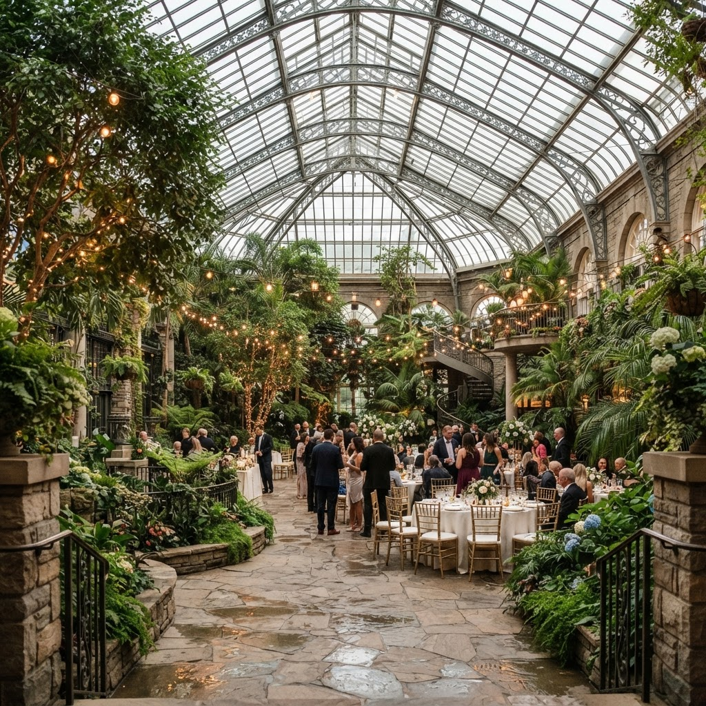 The Conservatory, a garden atrium event venue in Brooklyn Navy Yard